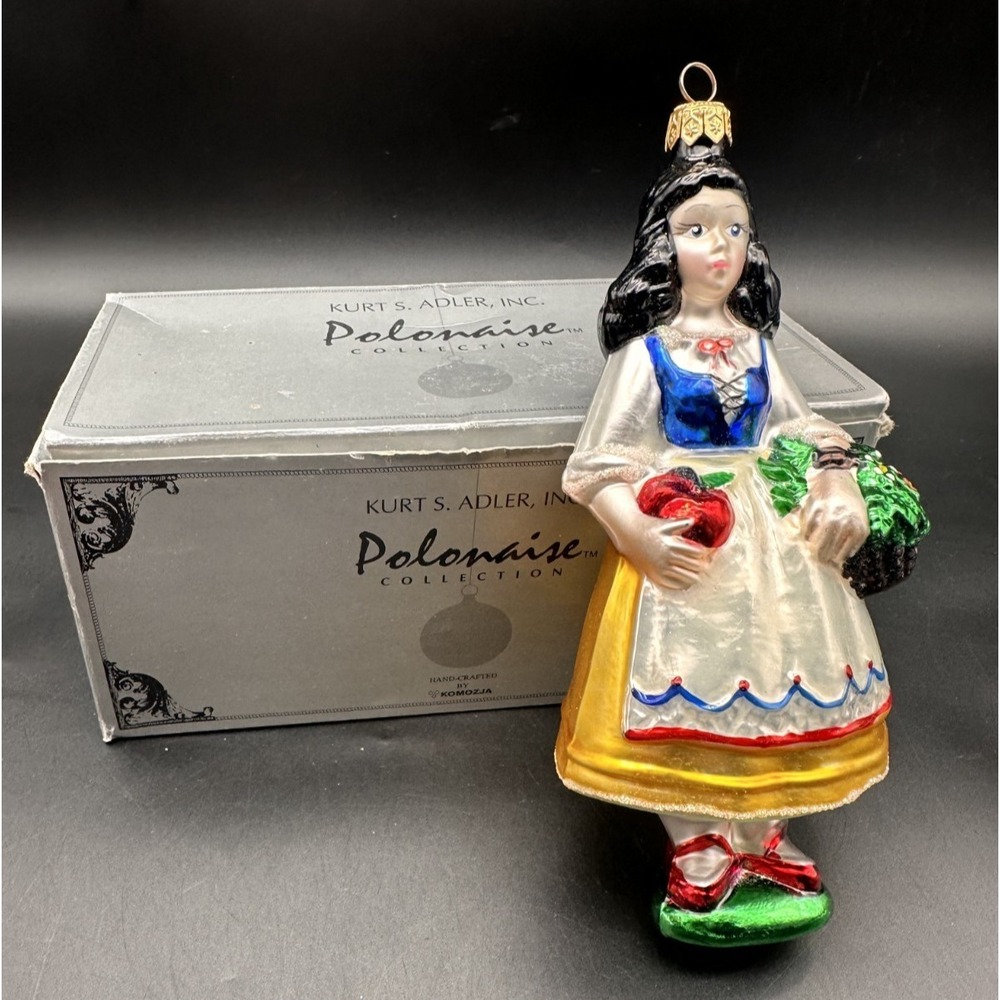 KURT ADLER POLONAISE SNOW WHITE ORNAMENT 7.5" SNOW WHITE AND 7 DWARFS